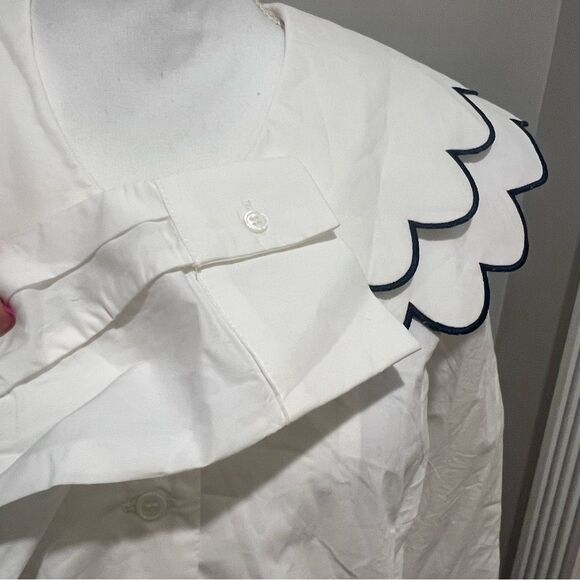 NWT English Factory button down white oversized blouse size small women's - Picture 7 of 11